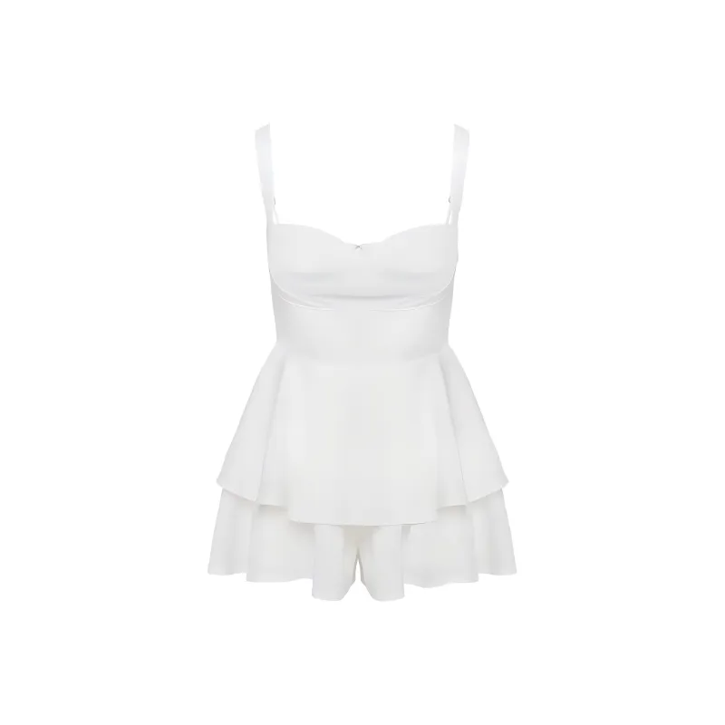 PRINCESS POLLY LINNIE ROMPER Slip Dresses Women's White/White-0