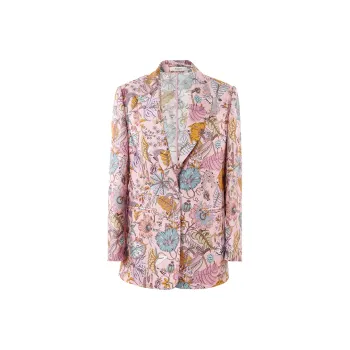 BESIONIA SS25 Business Suit Coat Women's Pink Floral