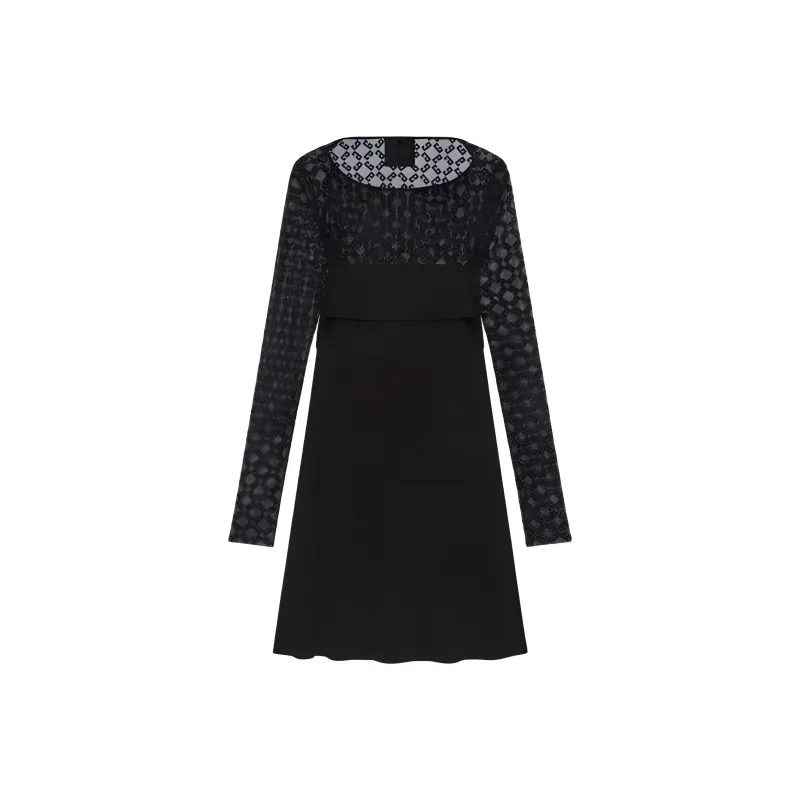 Givenchy Draped Monogram 72 Tulle Dress-0