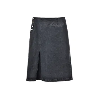 SINBOS Denim Long Skirt Women's Blue Gray