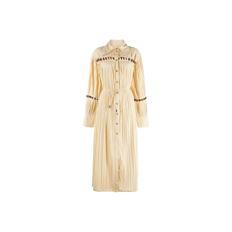 NANUSHKA Bead-embellished Pleated Shirt Dress-0