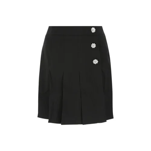 GANNI Casual Short Skirts Women's Black