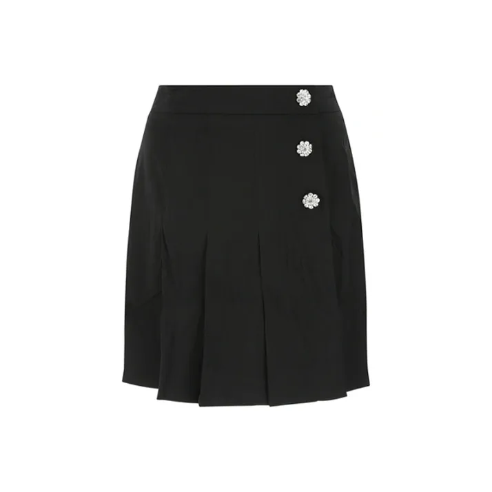 GANNI Casual Short Skirts Women's Black-0