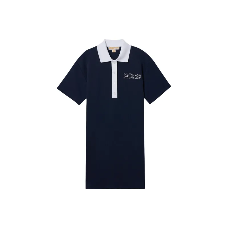 MICHAEL KORS MMK Short Sleeved Dress Women's Navy Blue-0
