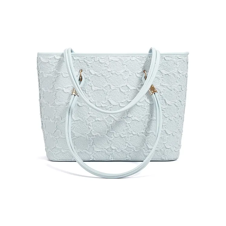 UNITE STAR PU Tote Bag, Shoulder Bag Women's Sea Salt Blue/Cherry Blossom Pink-2