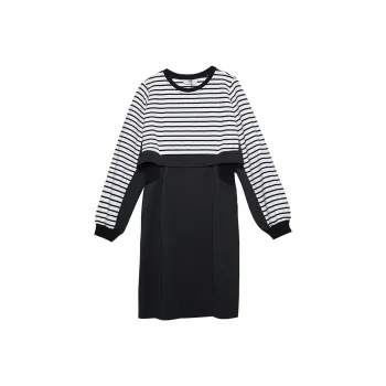 MUGUOGUOMU Long-Sleeved Dresses Women's Stripes