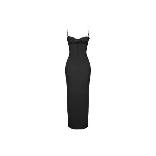 HOUSE OF CB CHARMAINE Slip Dress Women's BLACK/Black