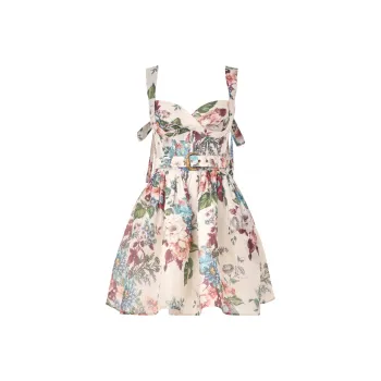 Zimmermann Matchmaker Floral Printed Belted Mini Dress