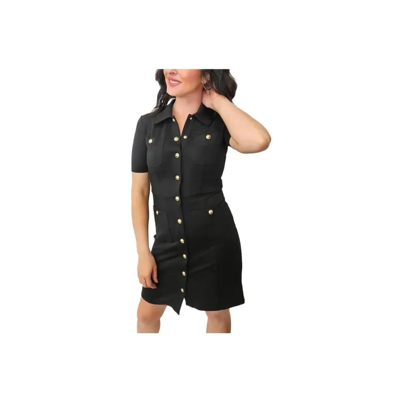MICHAEL KORS Stretch Ponte Shirtdress-0