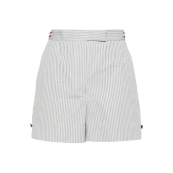 THOM BROWNE Striped Seersucker Shorts