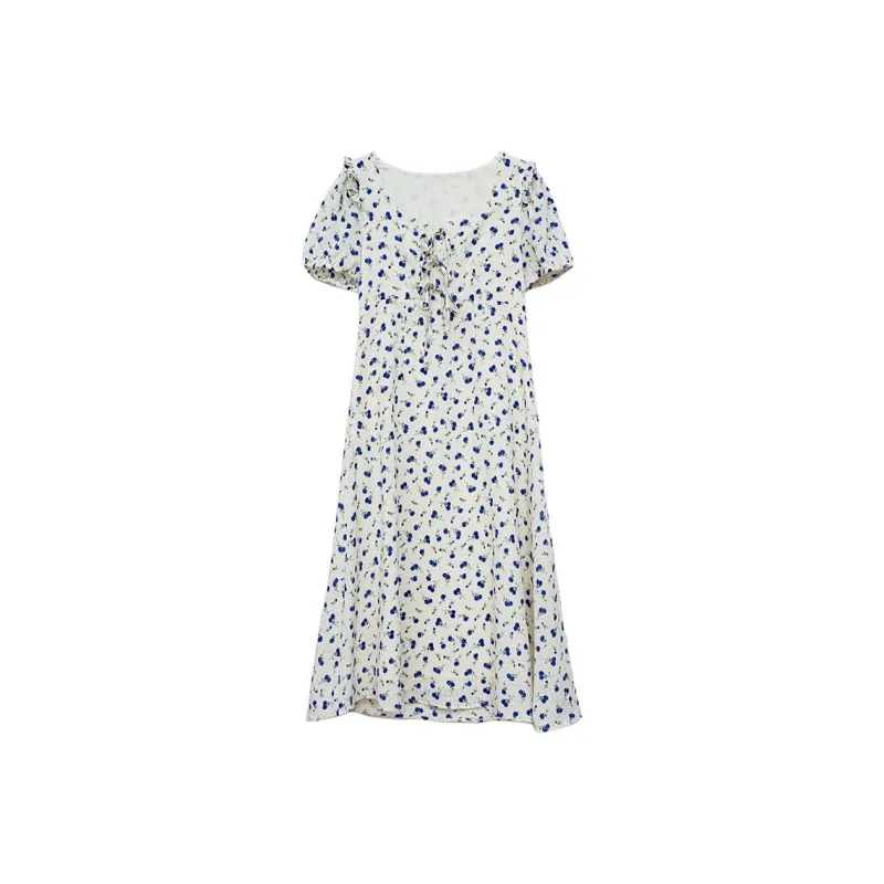 ETSE Short Sleeved Dresses Women's Blue-0