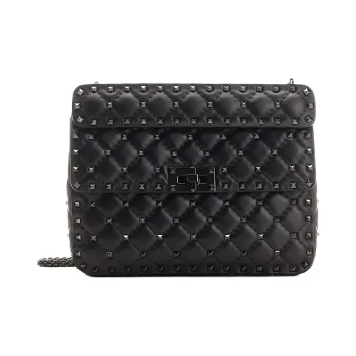 Valentino GARAVANIROCKSTUD SPIKE Lambskin Crossbody Bag, Shoulder Bag Women's Black