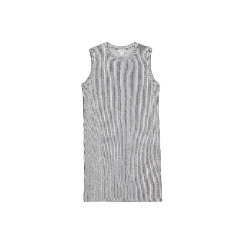 CLUB MONACO Sleeveless Dress Women's Black White Stripes-0