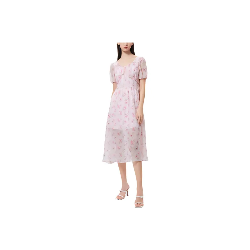 EICHITOO Short Sleeved Dresses Women's Pink Pattern-0