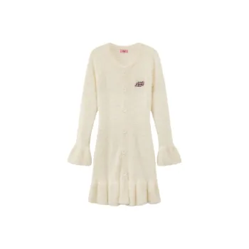 CHUU Long Sleeved Dress Women's White Apricot