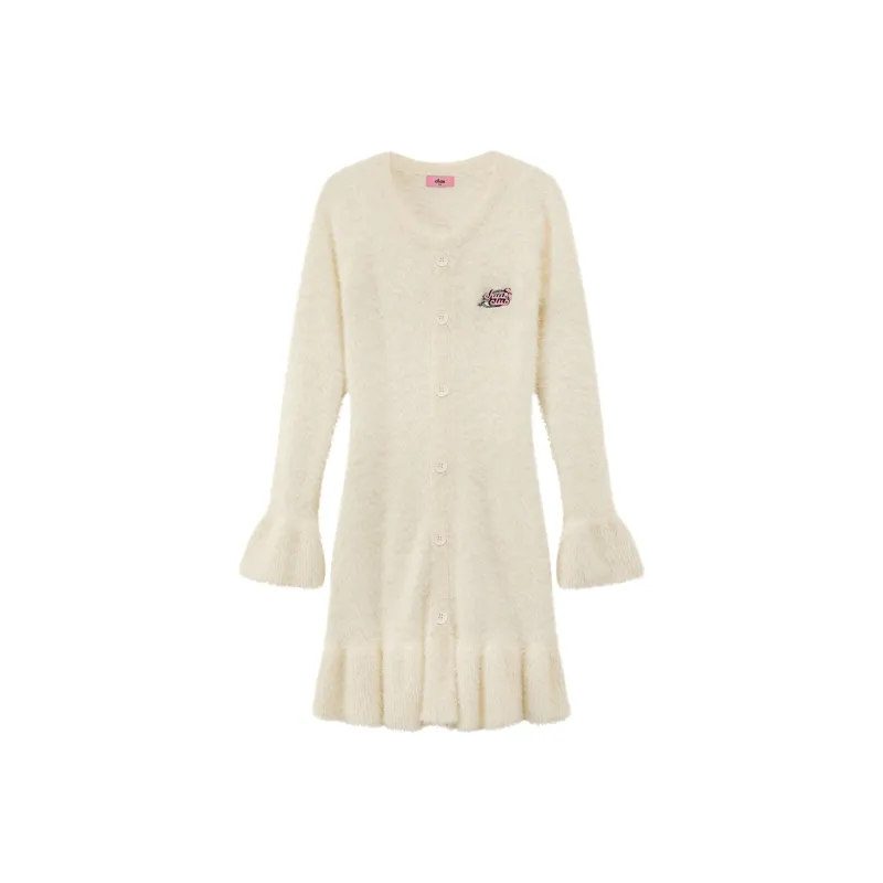 CHUU Long Sleeved Dress Women's White Apricot-0