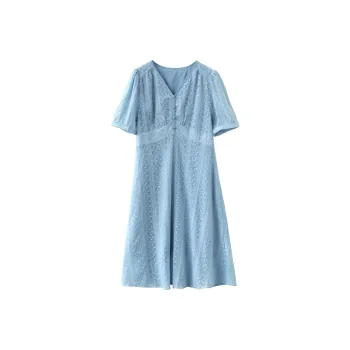 PIERRE CARDIN Short Sleeved Dress Women's Dusty Blue