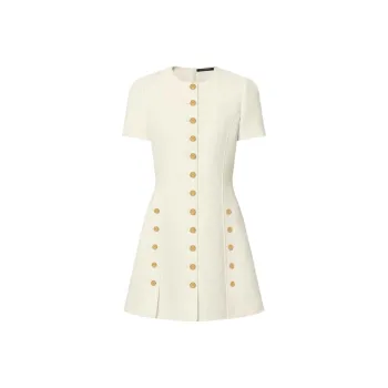 LOUIS VUITTON SS25 Short Sleeved Dress Women's White