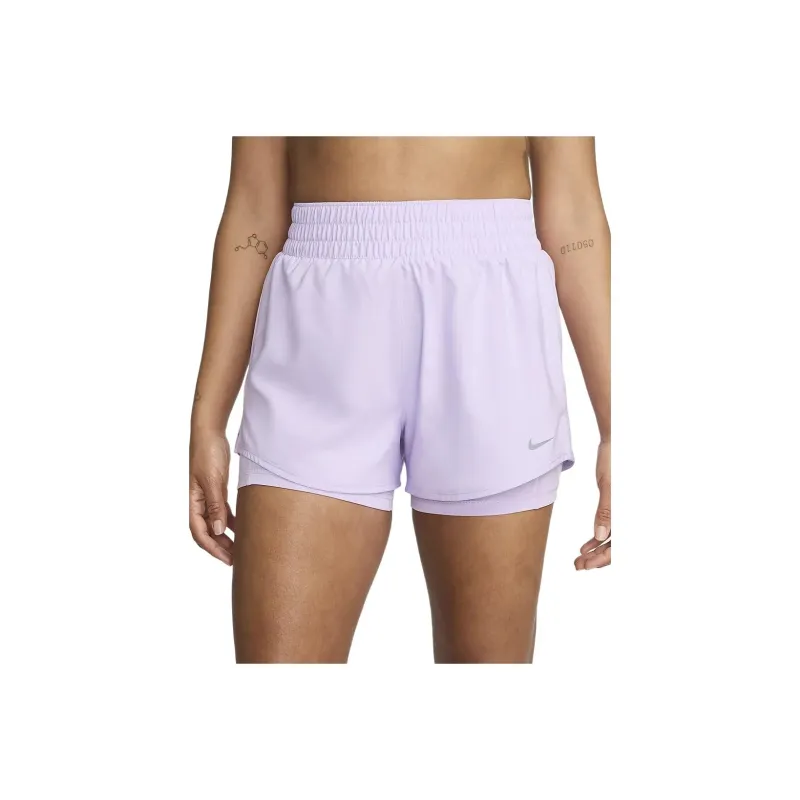 Nike Women's Dri-FIT High-Waisted 3' 2-in-1 Shorts Casual Shorts Women's Lilac Flowers-0