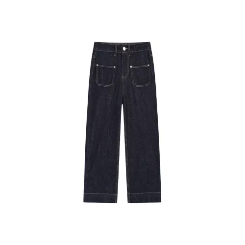 SNZX Jeans Women's Denim Blue Ankle Length