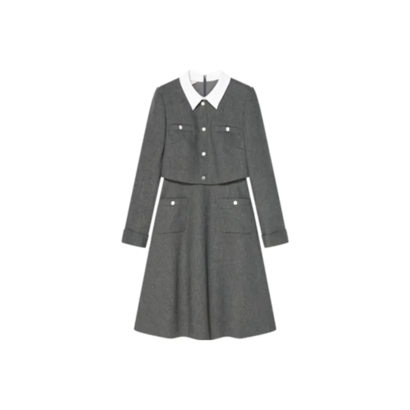 Goodland Long Sleeved Dresses Women's Gray-0