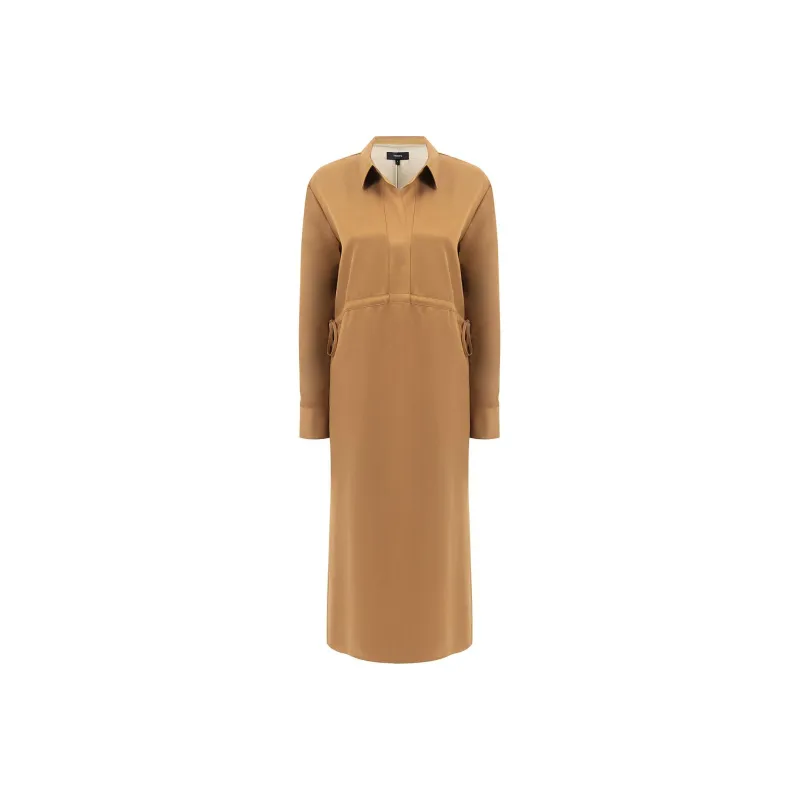 THEORY Long-Sleeved Dresses Women's Dark Khaki-0