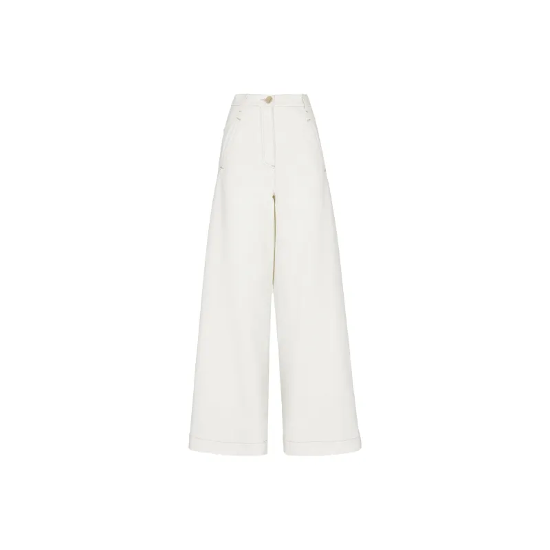 GIORGIO ARMANI Denim Collection Wide leg Trousers In Stretch Cotton Denim-0