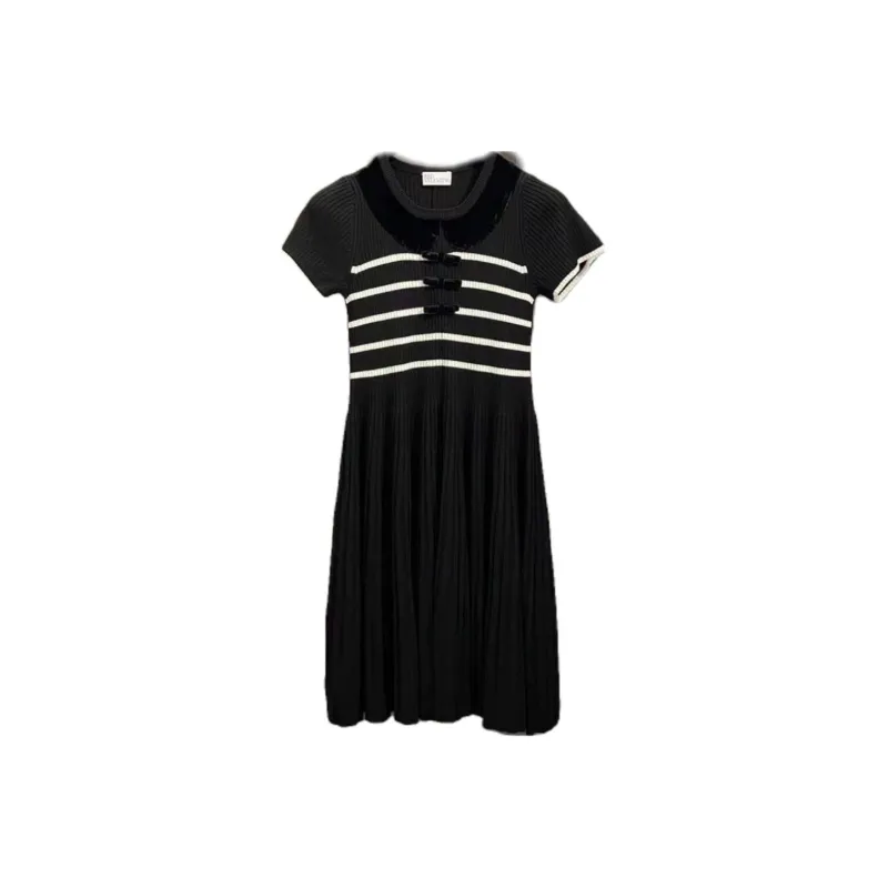 RED VALENTINO Short Sleeved Dresses Women's Black-0