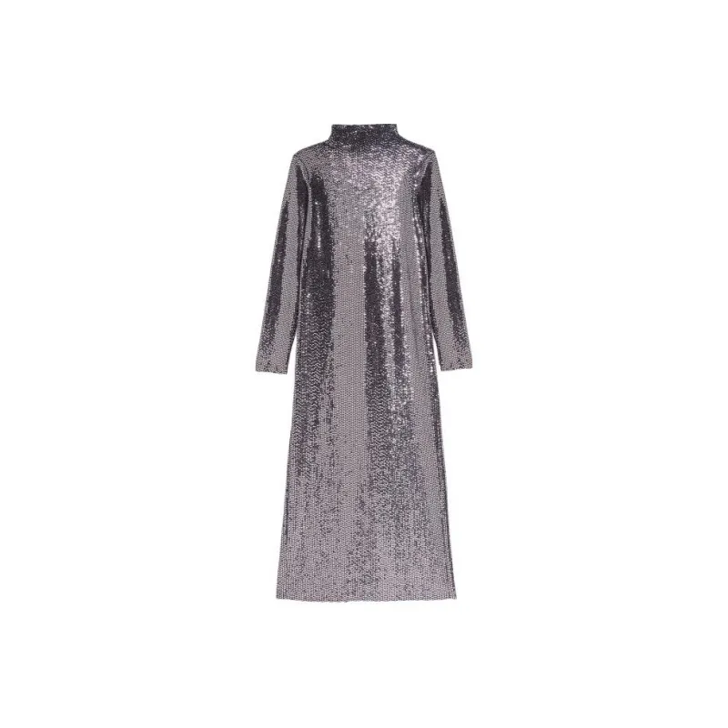 Maje Sequinned Long-sleeve Midi Dress-0