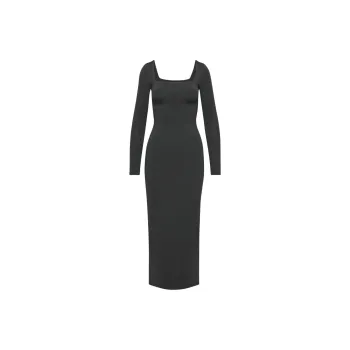 ARITZIA FW24 Contour Squareneck Longsleeve Maxi Dress Long-Sleeved Dresses Women's BLACK/Black