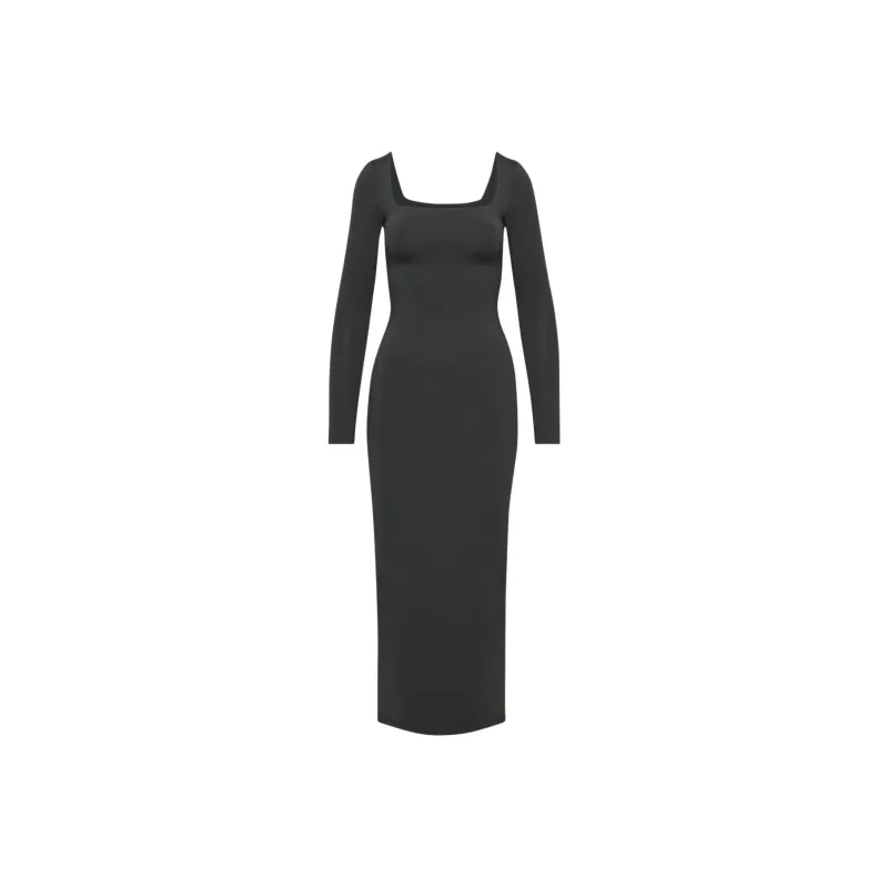 ARITZIA FW24 Contour Squareneck Longsleeve Maxi Dress Long-Sleeved Dresses Women's BLACK/Black-0