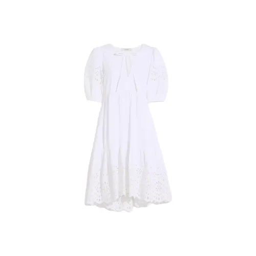 COACH Short Sleeved Dresses Women's White