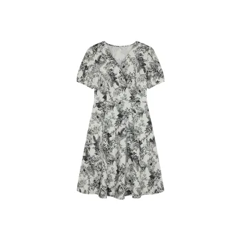 Mo Han Yi Mei Short Sleeved Dress Women's Black White