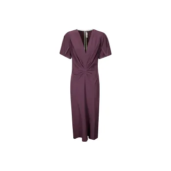 Victoria Beckham Long Sleeve Tie Front Gown