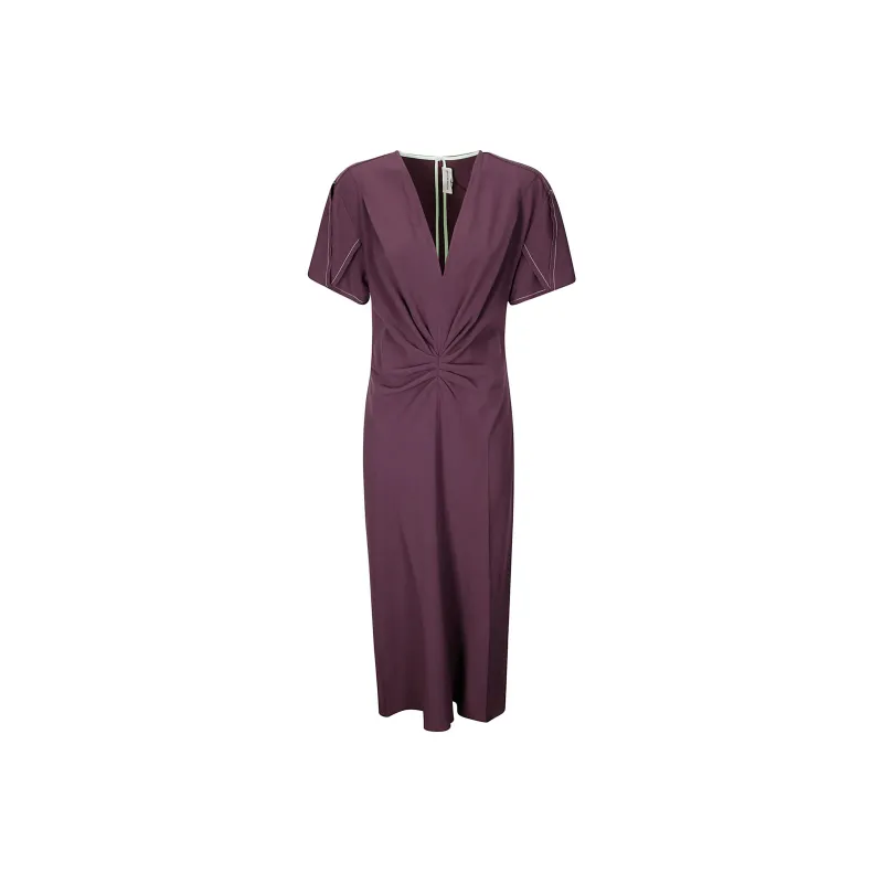 Victoria Beckham Long Sleeve Tie Front Gown-0