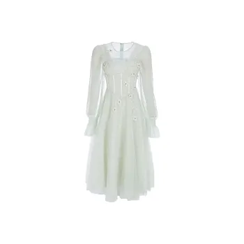 Marie Elie Long-Sleeved Dresses Women's Light Green
