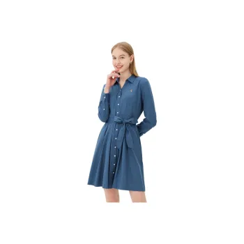 Hush Puppies Long Sleeved Dresses Women's Denim Blue