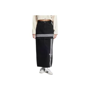 Adidas Originals Denim Long Skirts Women's Denim Black
