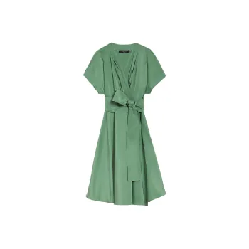WEEKEND MaxMara Cotton Taffeta Dress Short Sleeved Dresses Women's Green