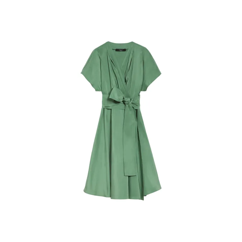 WEEKEND MaxMara Cotton Taffeta Dress Short Sleeved Dresses Women's Green-0