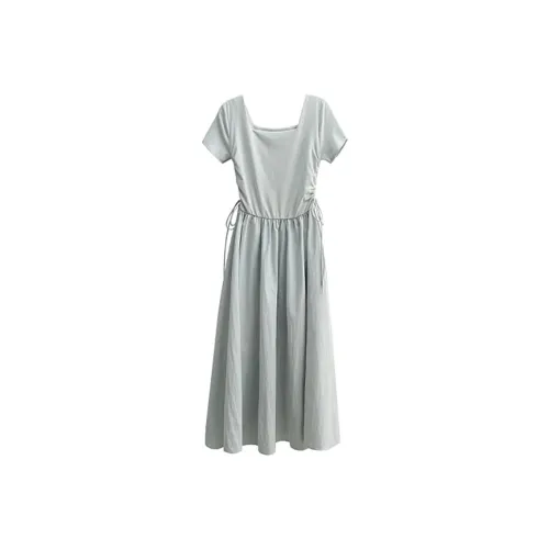 AFGGD Short Sleeved Dresses Women's Blue