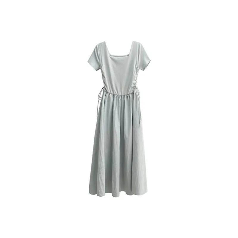 AFGGD Short Sleeved Dresses Women's Blue-0