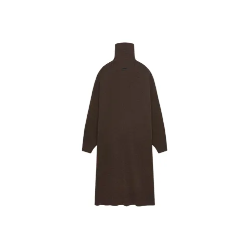Fear Of God Essentials Women's Waffle Knit Turtleneck Dress Brown