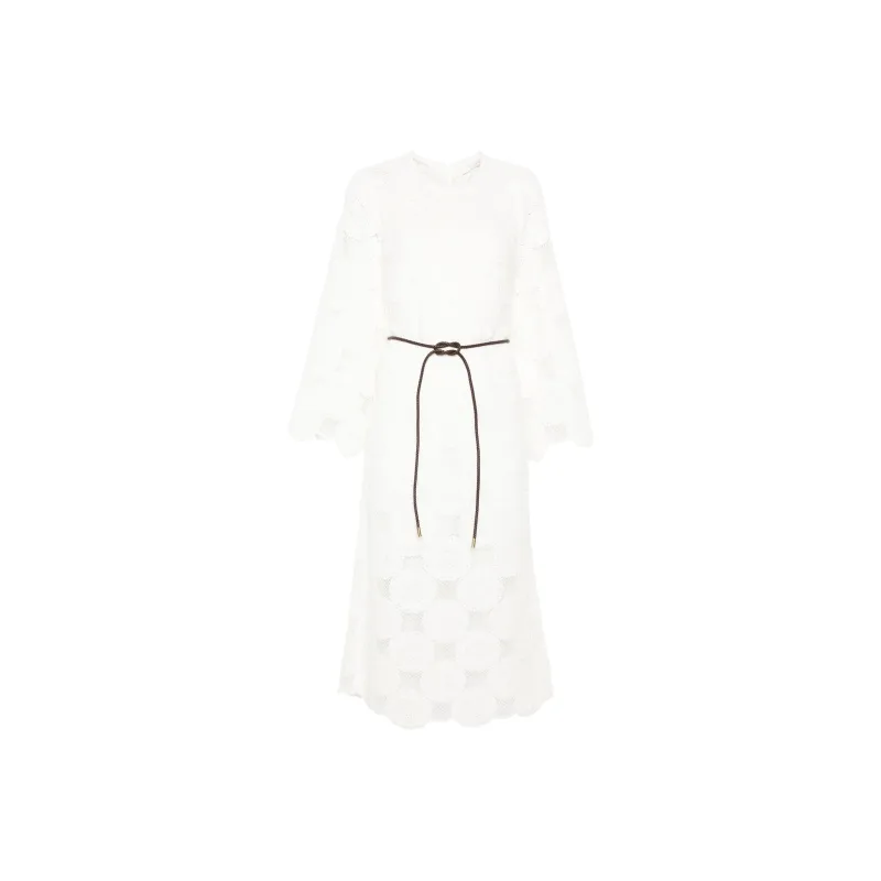 Zimmermann Belted Crochet Midi Dress-0
