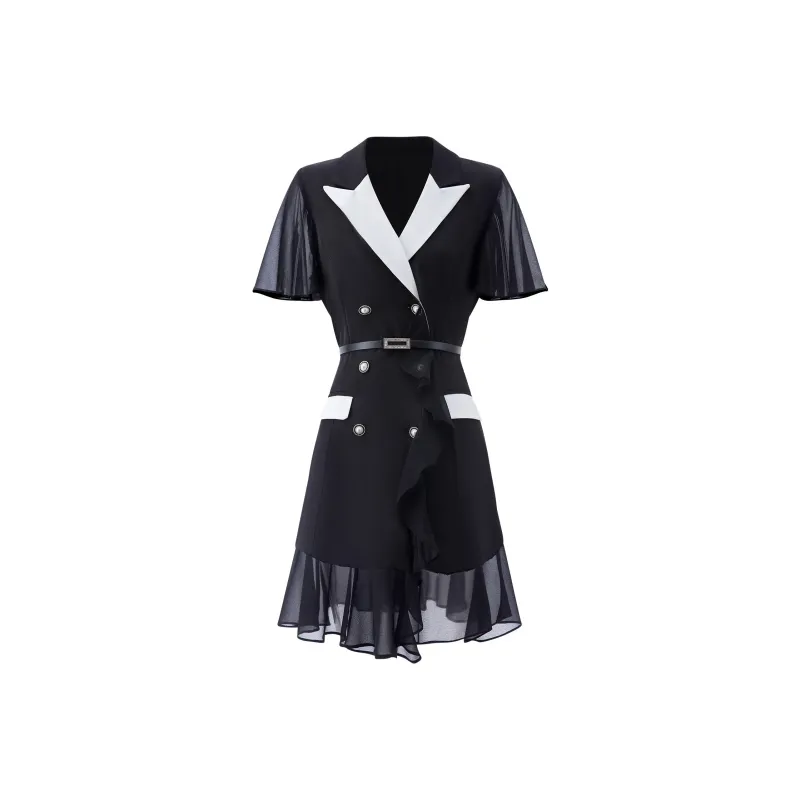 AUI Short Sleeved Dress Women's Black-0