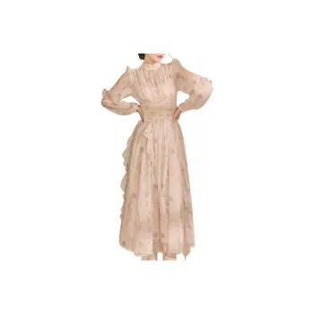 QIAOYUHUAZUN Long Sleeved Dresses Women's Multicolor