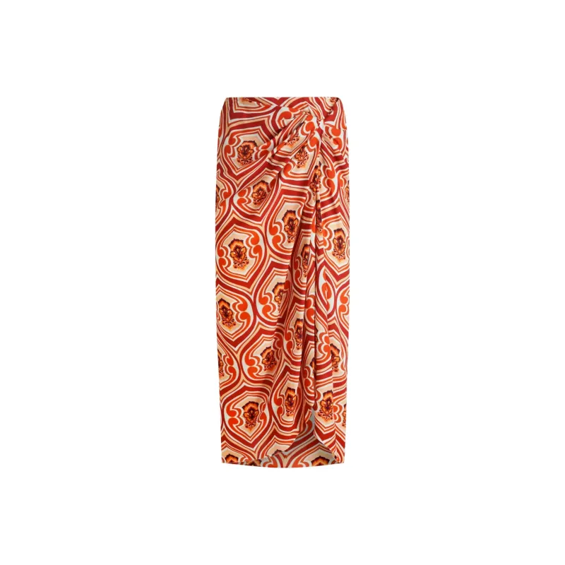 ETRO Graphic Printed Ruched Sarong Skirt-0