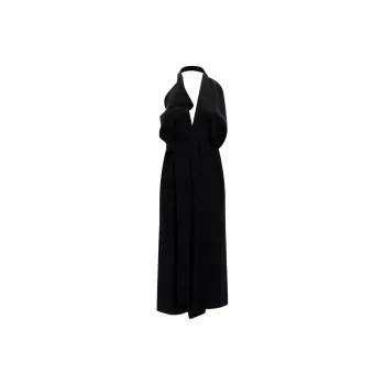 MM6 Maison Margiela Satin Halterneck Midi Dress