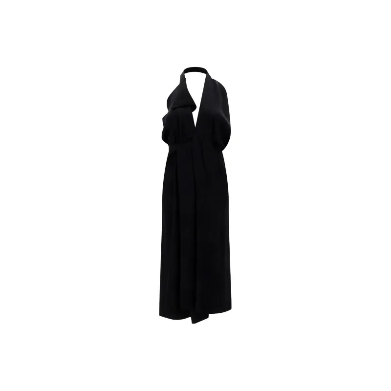 MM6 Maison Margiela Satin Halterneck Midi Dress-0