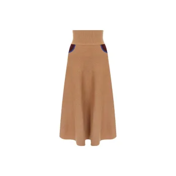 LOEWE Knit Long Skirts Women's Camel